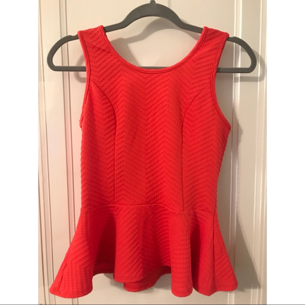 NWOT CORAL PEPLUM TOP